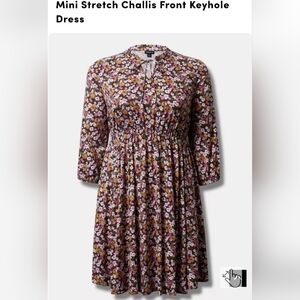 Torrid Red and Brown Pleated Bishop Sleeve Dress